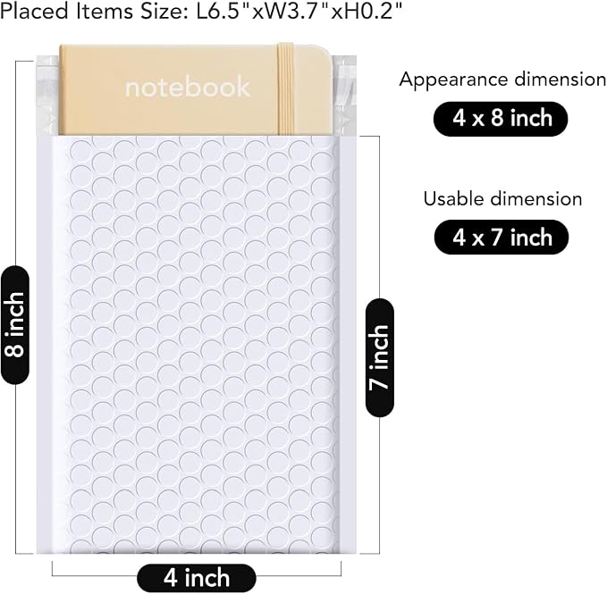 Fuxury Bubble Mailers 4x8" White 200 Pack Padded Envelopes Usable Size 4x7" | Thick Mailing Envelopes Bubble Opaque Padded Mailers Shipping Bags for Mailing Jewelry Makeup Trading Card Small Business#000