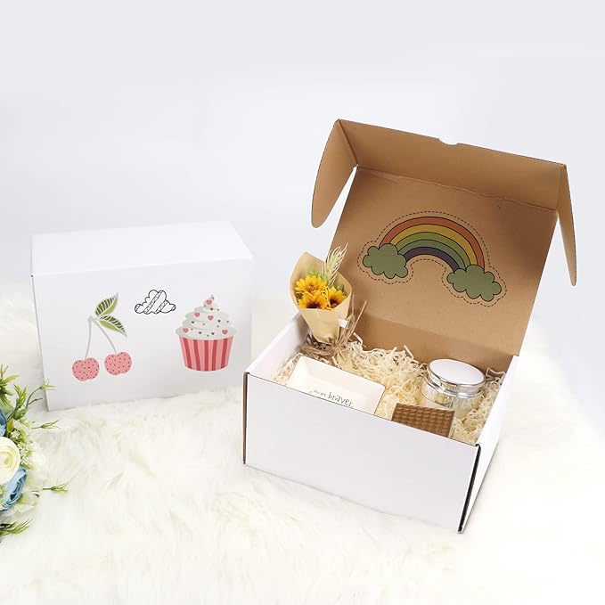 ZBEIVAN 10x7x5 White Shipping Boxes Set of 20, Corrugated Cardboard Mailer Boxes for Packaging Small Business Mailing Gifts