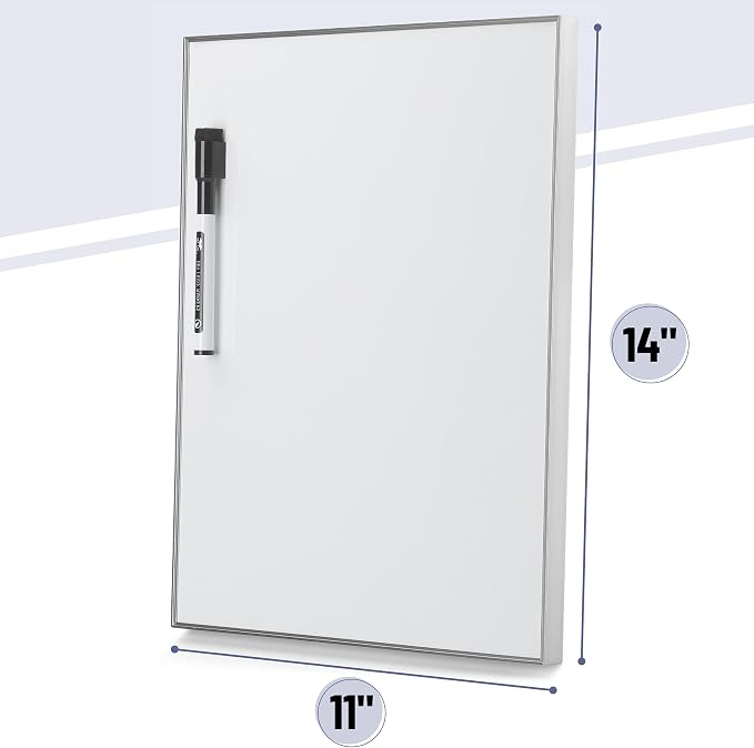 Mr. Pen- Small Dry Erase Board, 11x14 Inches | Whiteboard with Black Dry Erase Marker, Aluminum Frame, Magnetic Small White Board for Students, Home, Office and Classroom