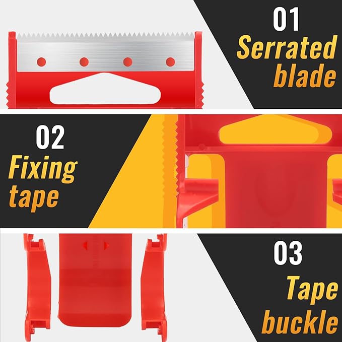 12 Rolls Packaging Tape with Dispenser, Heavy Duty Packing Tape, Clear Tape for Shipping Mailing Wrapping, 1.5'' Core
