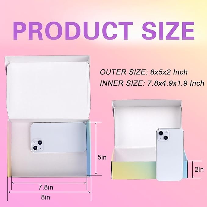 Shipping Boxes for Packaging, 8x8x2 Inches Corrugated Cardboard Boxes, Mailing Boxes for Small Business(15 Pack, Colorful)