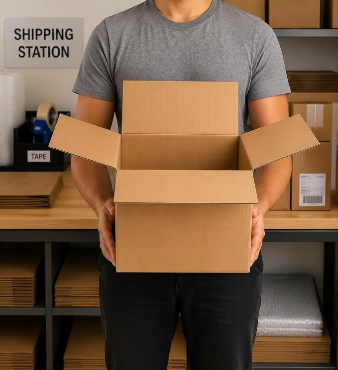 Corrugated Cardboard Boxes, 12 x 9 x 9 inch, 25 pack