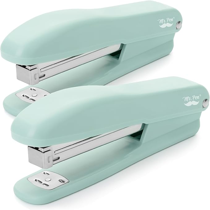 Mr. Pen- 2 Pack Office Staplers with 200 Staples, 20 Sheet Capacity, Green