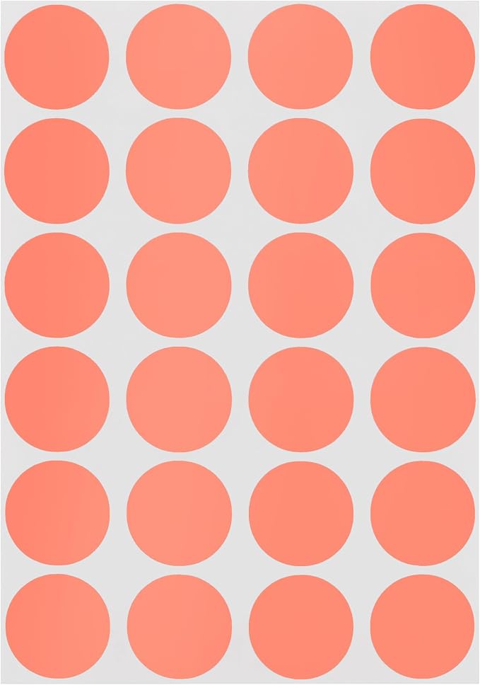 Salmon Dot Stickers, 3/4 Inch, 1008/Pack | Semi-Gloss Paper Circle Labels for Offices, Retail, Classrooms, and Warehouses. Made in USA