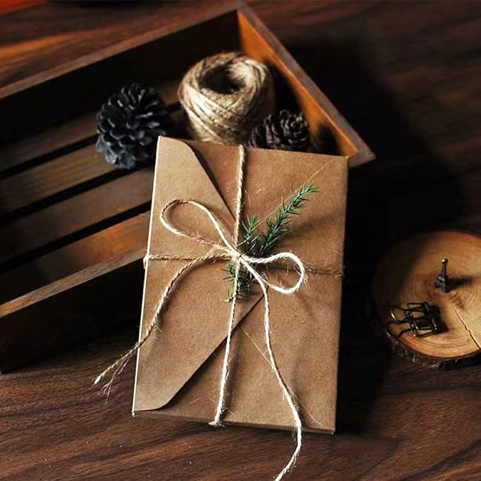 50 Packs of A7 Envelopes for Invitation, Kraft 5x7 Envelopes with V Flap, Great for Graduation, Invitation, Baby Shower, Wedding and RSVP Cards (Brown)