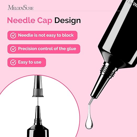 MelodySusie 15g Pinpoint Nail Rhinestone Glue for Nails Super Strong Gel for Nail Charms Gems 3D Nail Gel UV Nail Glue for Nail Art Design Nail Chrome