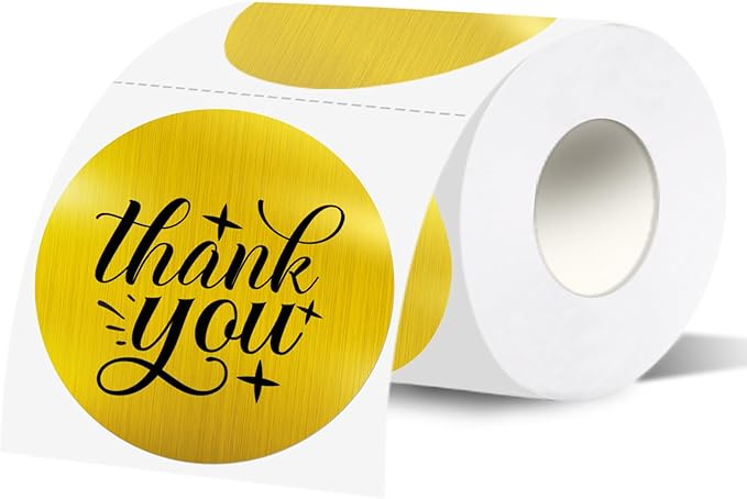 3''Holographic Thermal Label,Gold Round Self-Adhesive Direct Thermal Label,Thermal Stickers for DIY Logo Design,Name Tag(200/Roll