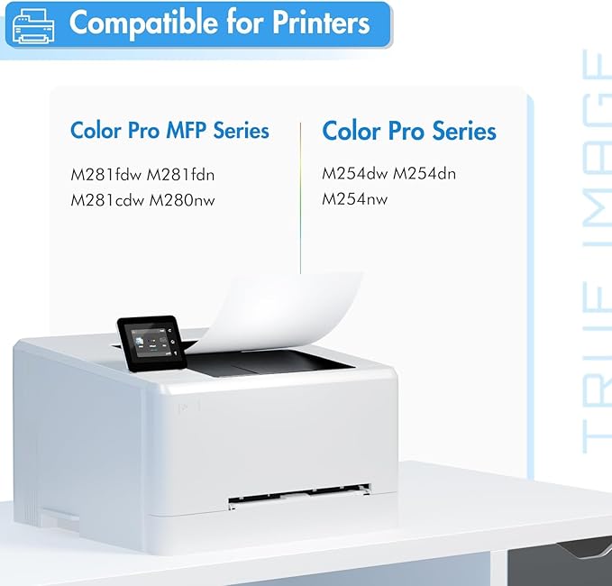 TRUE IMAGE Compatible Toner Cartridge Replacement for HP 202A CF500A 202X CF500X Color Laserjet Pro MFP M281fdw M281cdw M254dw M254nw M281fdn M280nw M254 M281 202 Toner Ink Printer (Black, 2-Pack)