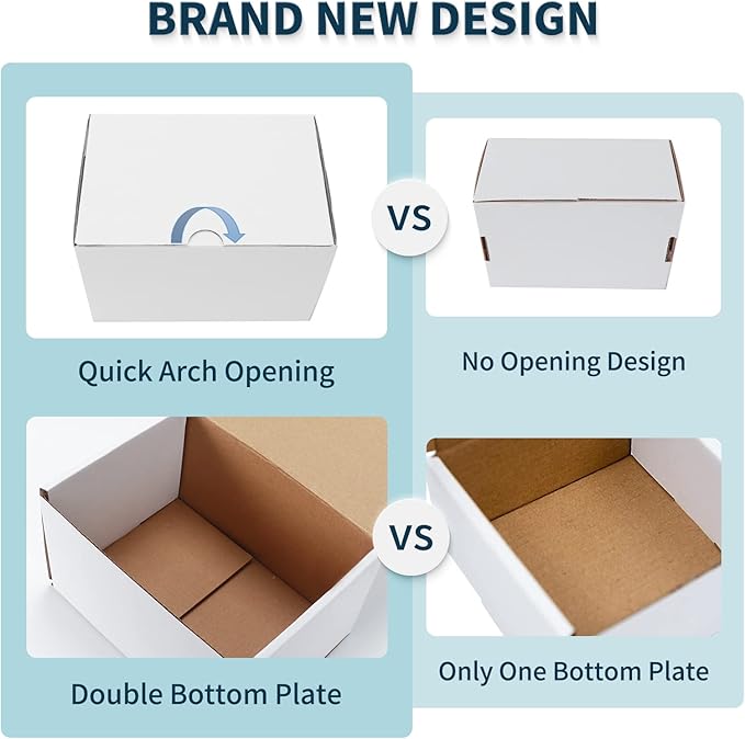 WIFTREY 6x4x4 Shipping Boxes 25 Pack for Small Business, White Small Corrugated Cardboard Boxes for Mailing, Packing, Shipping