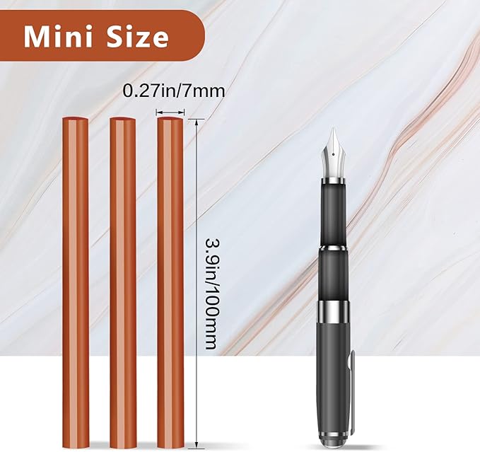 Manarty Brick Red Hot Glue Stick, 48 PCS 0.27" Dia x 4" Long Mini Hot Melt Glue Sticks Colored, Adhesive EVA Glue Sticks Standard for Sealing Repairing Stamp DIY Art Handmade Car Craft Decoration