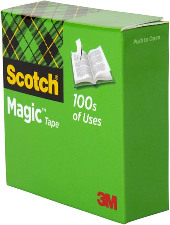 Scotch Magic Tape with Scotch Desktop Dispenser,6 Rolls of 3/4" x 1000" Each Plus 1 Desktop Tape Dispenser,Great for Repair,Wrapping and Office Applications,(Pack of 12)