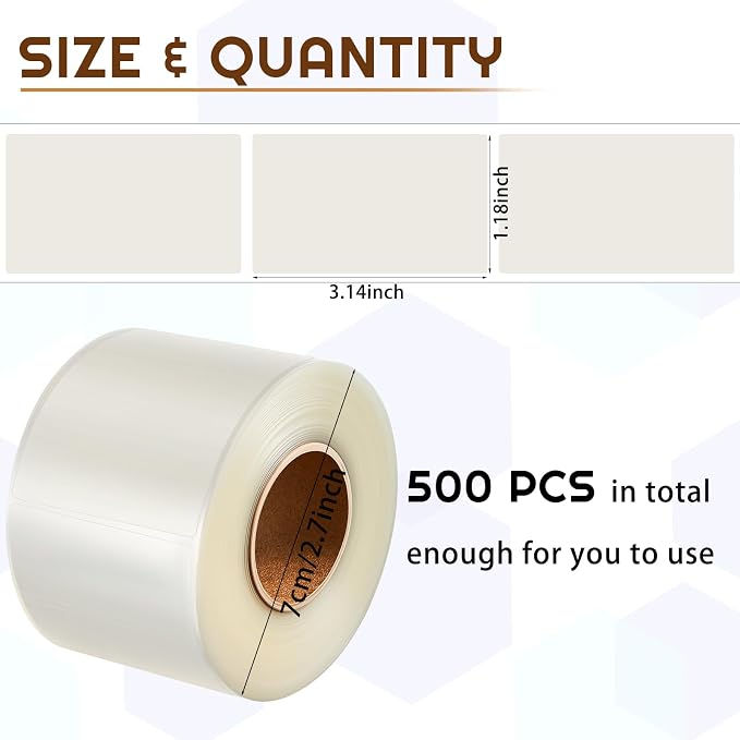 Zonon 1000 Pcs Clear Label Protectors Stickers, 3.14 x1.18 Inch,Rectangle | Back to School Waterproof Seals for Protecting Library Barcode Numbers, Book Labels Protectors for School Supplies Organizing