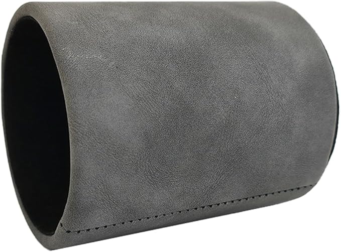 Leather Pen Holder, Dark Gray Pencil Holder, Desktop Elegant Pen Holder for Desk, Stationery Organizer for School Office Home Dorm
