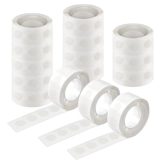 UPINS 1500Pcs Glue Points Dots 10mm Removable Balloon Glue Adhesive Dots | 15 Rolls Double Sided Tape Dot Stickers, Easy Removal, Balloon Glue and Craft Supplies, Holiday Wedding Party Home Wall Decor
