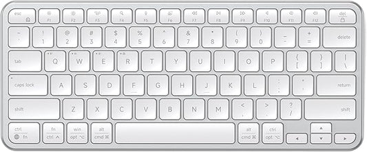 Satechi Slim EX1 Wireless Keyboard, Compact Keyboard for Mac, Windows, Android, Multi-Device 4-in-1 Connectivity (3X Bluetooth + 2.4GHz), Instant OS Remap, USB-C Rechargeable Battery, Silver