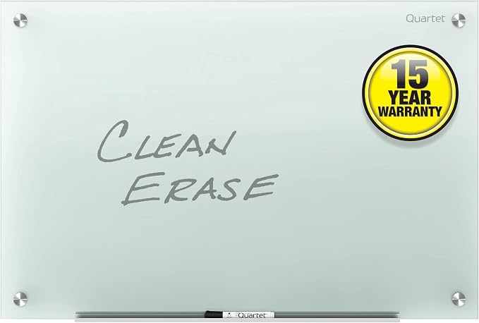 Quartet Glass Whiteboard, Non-Magnetic Dry Erase White Board, 4' x 3', Infinity, Frosted White (G4836F)