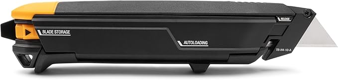 ToughBuilt – Autoloading Utility Knife, Heavy-Duty Retractable Knife with Built-In Blade Magazine, Quick-Change Mechanism, and All-Metal Construction (TB-H4-10-A)