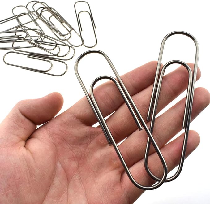 HAHIYO Paperclips 4 inch (100mm) Extra Large Paper Clips Sturdy Bright Black Vinyl Coated Prevent Scratching Tearing The Pages for Bookmark Organize Home Office School 14 Pack