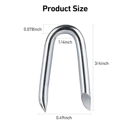 3/4 Inch Fence Staples for Wire Fencing, 400PCS U-Shaped Nails, Hot Dipped Galvanized,Double Pointed (Diameter 0.078 Inch)