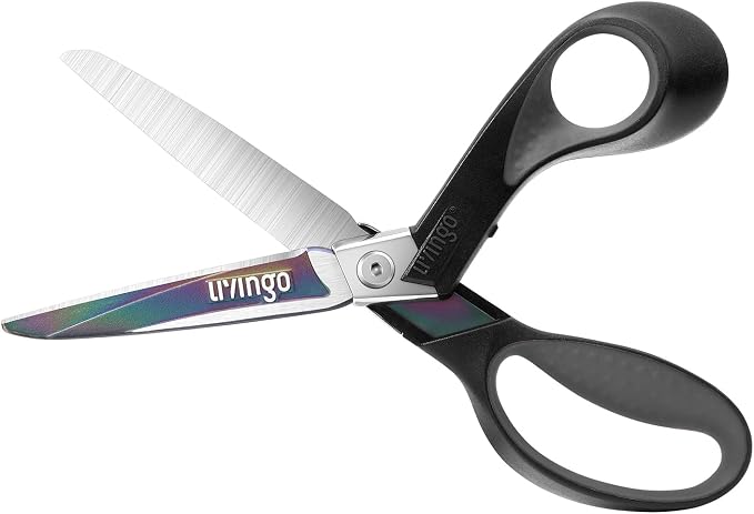 LIVINGO 9" Heavy Duty all Purpose Stainless Steel Scissors, (Grey/Black) | Titanium Coated Industrial Multipurpose Sharp Forged Professional Shears for Sewing, Carpet, Craft, Home Office & Outdoor Use