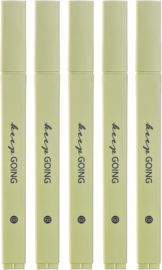 DIVERSEBEE Bible Highlighters with Soft Chisel Tip, No Bleed (Green) | 5 Pack Single Color Pens, Quick Dry, Cute Aesthetic Markers for Bible Study Journaling Supplies