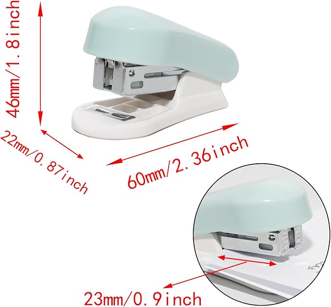 Lilaly 1 Pack Staplers for Desk Staplers, Blue Stapler, Miniature Stapler with Staples Staplers Office, Gift for Student or Office Use (Blue)