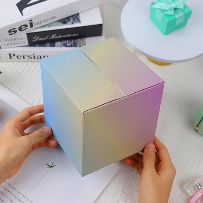 6x6x6 Inch Cute Colorful Shipping Boxes, 30 Pack Corrugated Cardboard Box, Mailing Packaging Boxes for Small Business