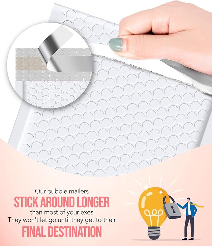 GSSUSA Bubble Mailer 6x10" Small Bubble Mailers 100 Pack Usable Size 6x9" Padded Envelope with Black & White & Sakura Pink & Teal, Cute Bubble Mailers Self-Seal Bubble Envelopes for Small Business.