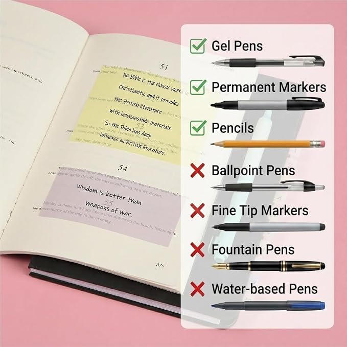 Mr. Pen- Transparent Sticky Notes Set, 1650 Sheets | Transparent Sticky Notes Tabs for Bible Study, Office, School, Planning, Journaling & Organization