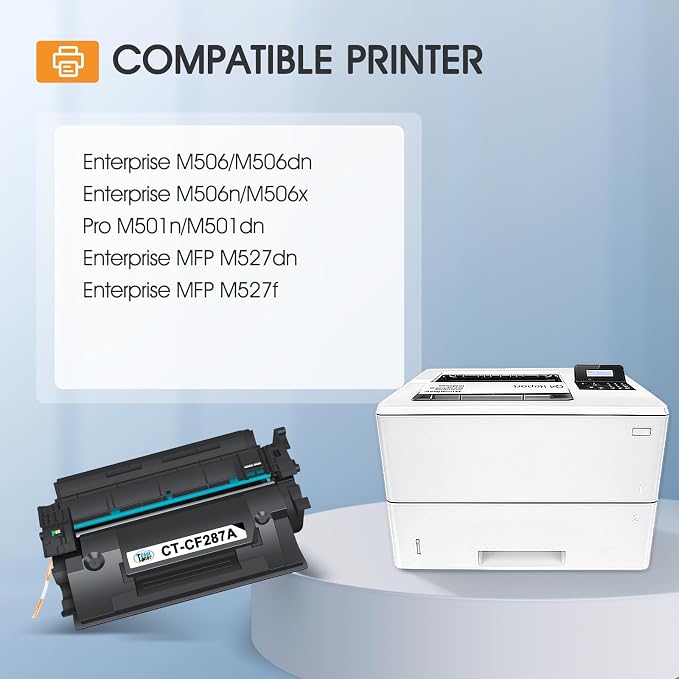 CF287A 87A Black Toner Cartridge CF287X 87X M506 Pro M501 | Compatible for HP LaserJet Enterprise Pro M501 M506 M506dn M506n M506x M501dn MFP M527f M527dn M527 Series Printer Ink 2 Pack