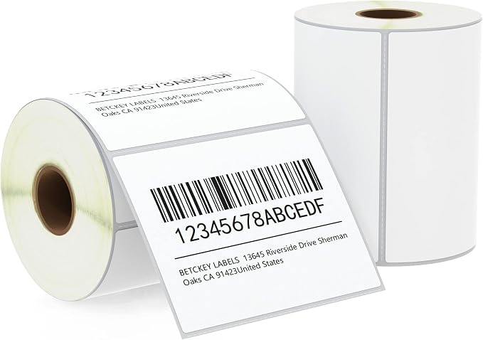 BETCKEY - 4" x 3" (102 mm x 76 mm) Thermal Labels, [2 Roll/1000 Labels] | Perforated, Strong Adhesive, Compatible with Zebra & Rollo Label Printer