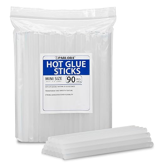 Hot Glue Sticks, Mini Size, 6" Long x .27" Diameter, 90 Count, Clear, for Kids Adults DIY Art Craft Gluing Repairing Sealing Festival Home Decoration