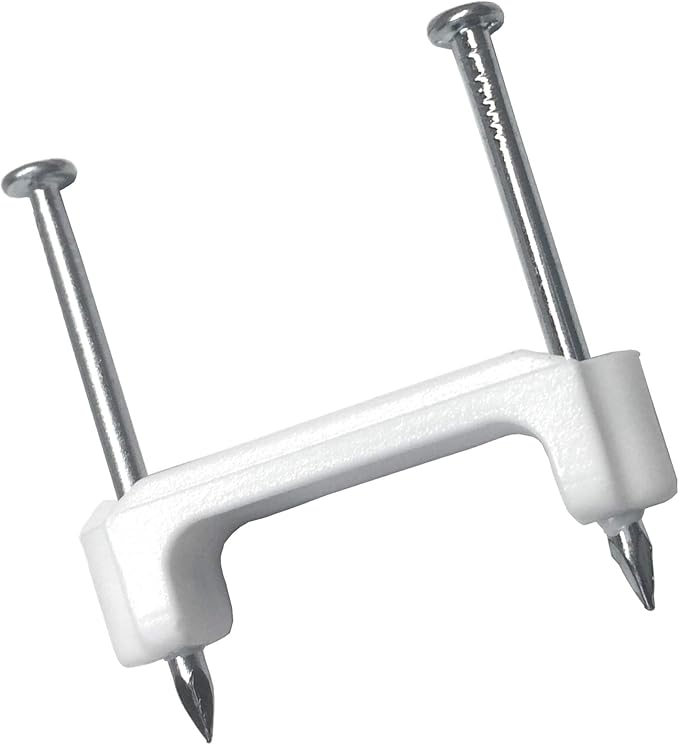 Gardner Bender PS-225J Plastic Staple, ½ Inch., Secures Romex, UF & (NM) Non-Metalic Cable, Polyethylene - UV Resistant, Splinter Free, Application: 14/2, 12/2, 10/2 (NM) Cable, 225 Pk., White