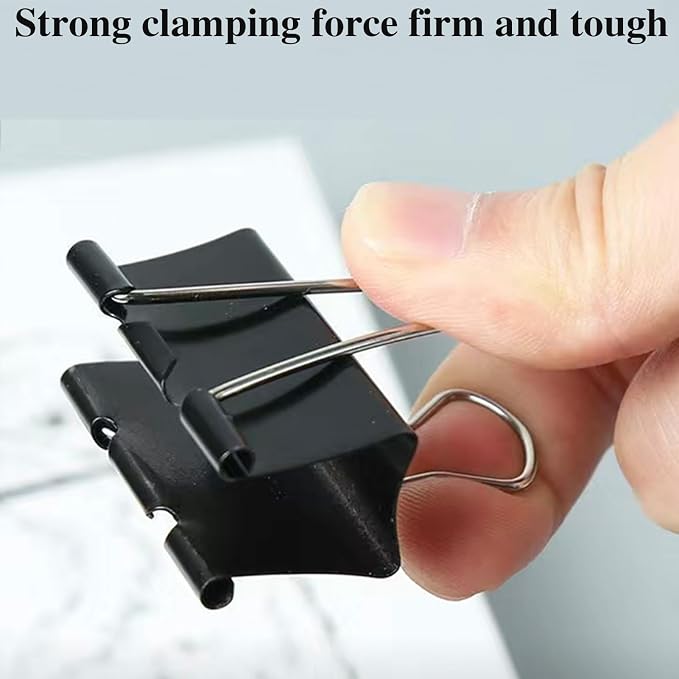 Extra Large Binder Clips 2.4 Inch (60 Pack), Black | Large Binder Clips Big paper clips Clamps for Office and Home Supplies