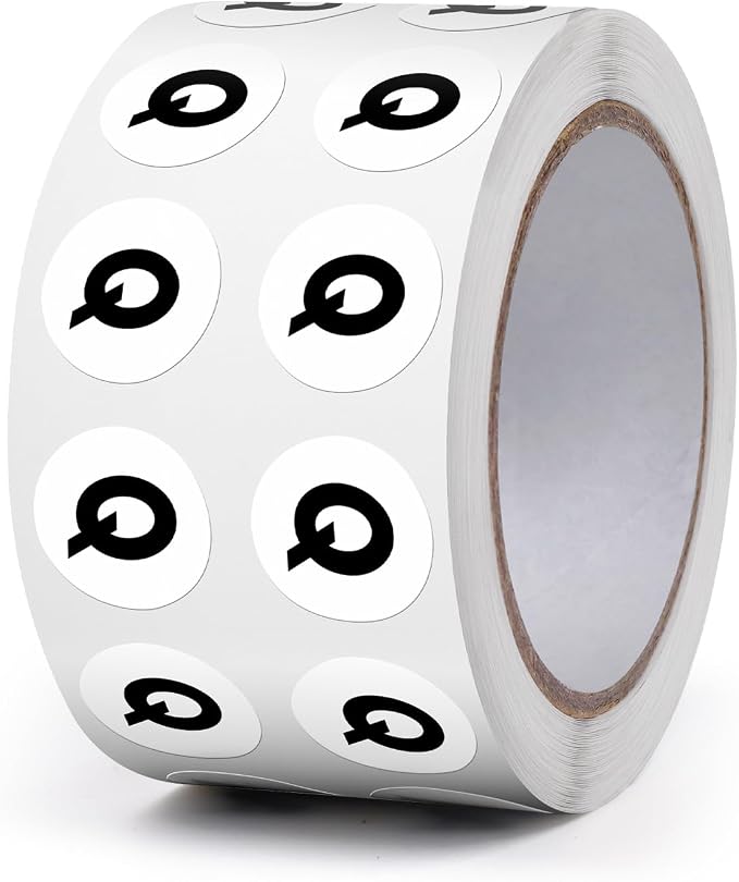 Letter Q Round Stickers 0.5 Inch Vinyl Circle Capital Alphabet Labels Self-Adhesive Removable Waterproof Dots Tags for Home Office Inventory 1000 PCS | Self-Adhesive, Removable, Waterproof, Circle Capital Dots Tags, for Home Office Inventory Classroom