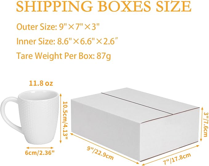 9x7x3 Shipping Boxes Set of 30, White Corrugated Cardboard Box for Mailing Business Packaging