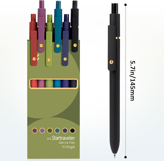 FIOVER Colored Gel Pens 6 Pack 0.7mm Medium Point Pens for Journaling | Quick-Dry Ink, Smooth Writing Colorful Pens for Note Taking, Doodling, Aesthetic Office School Supplies, Gifts for Women Men