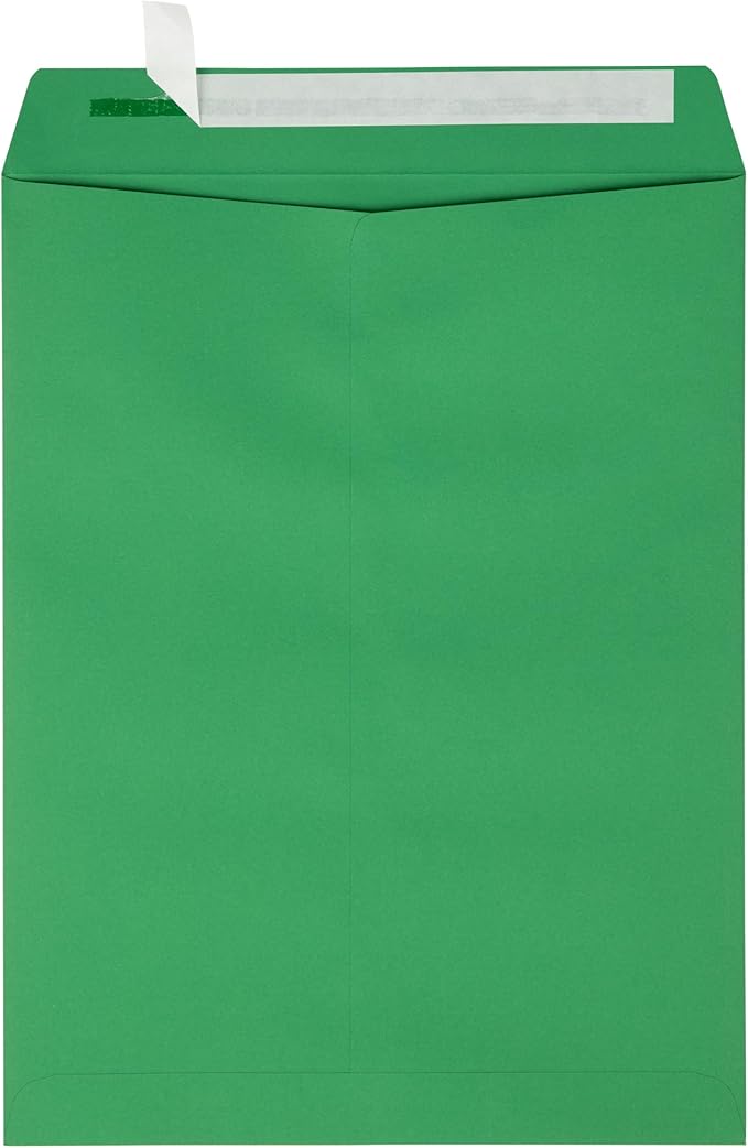 LUXPaper 9 x 12 Open End Envelopes | Peel & Press | Holiday Green | 80lb. Text | 50 Qty