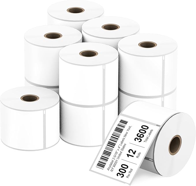 Compatible 2-5/16" x 4" Direct Thermal Labels Replacement for DYMO 30256 Large Shipping Address Postage, Compatible with Rollo, DYMO 4XL & Zebra Desktop Printers (12 Rolls, 300 Labels/Roll)