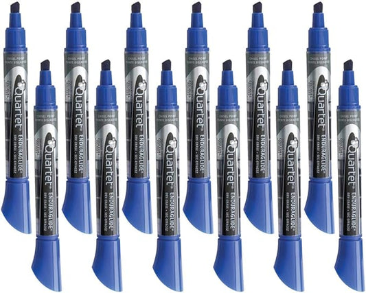 Quartet Dry Erase Markers, Whiteboard Markers, Chisel Tip, EnduraGlide, White Board Dry Erase Pens for Teachers, Home School & Office Supplies, Blue, 12 Pack (5001-3M)