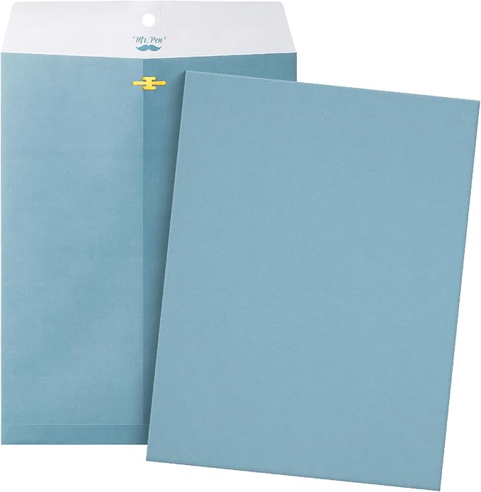 Mr. Pen- Clasp Kraft Envelopes, 18 Pack, 9" x 12", Blue, Document Size, Clasp and Gummed Closure