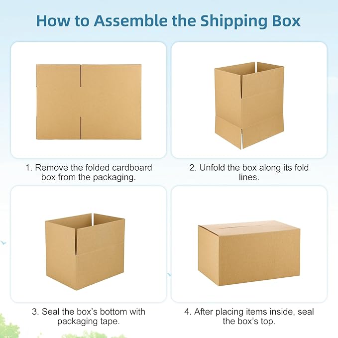 Famagic Small Shipping Boxes 10x7x5 Inch 10 Pack Brown Box Corrugated Cardboard Boxes for Packaging Small Business, Mailing Boxes for Shipping