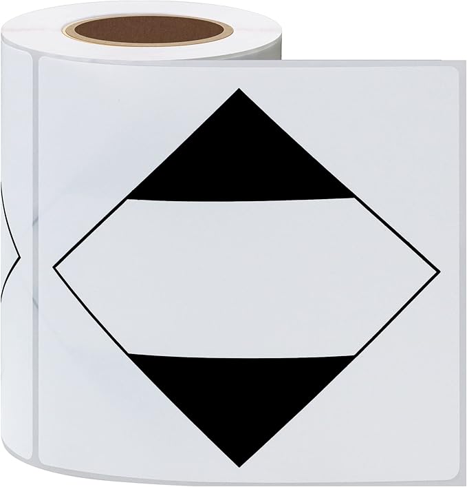 Hybsk 4x4 Inch Ground ORM-D Diamond Shipping Labels for Warehouse Handling Transport Square Shipping Stickers (4x4 inch)