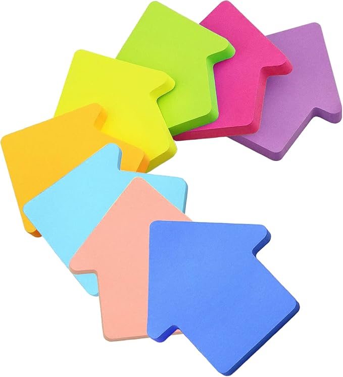 Sticky Notes, 560 Sheets 3 × 3 Inches Houses Shaped Bright Colors Self Sticky Notes Pad Colour Sticky Notes for Home Office Notebook(8 Color)