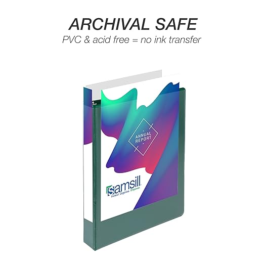 Samsill Durable 1 inch 3 Ring Binder, D Ring Binder, Customizable Clear View Cover, Basic Assortment, 4 Pack