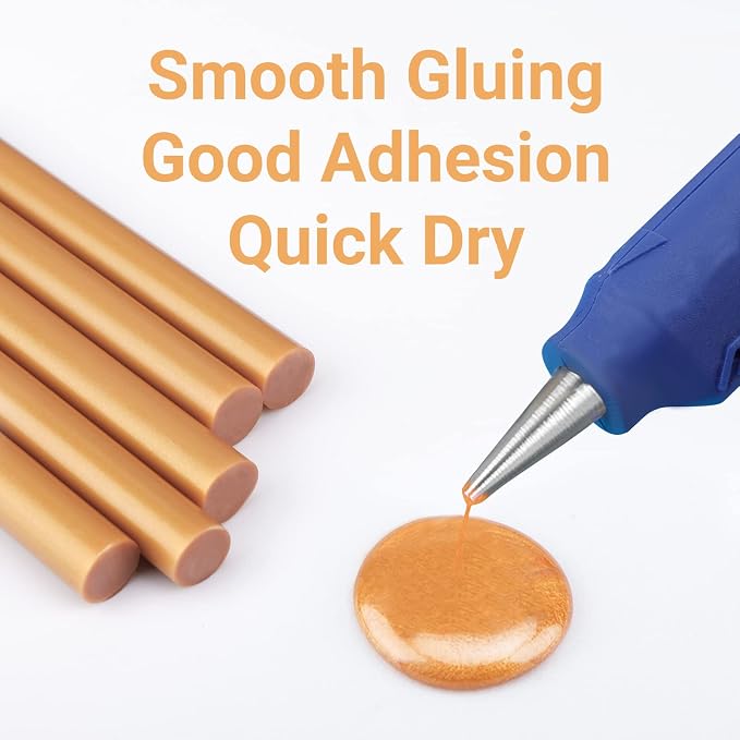 ENPOINT Metallic Gold Hot Glue Sticks Full Size, 36 Pcs 4" Long x 0.43" Dia Hot Melt Glue Sticks Colored, High and Low Temp Adhesive Glue Sticks for Sealing Wax Stamp, Crafting, DIY, Decoration