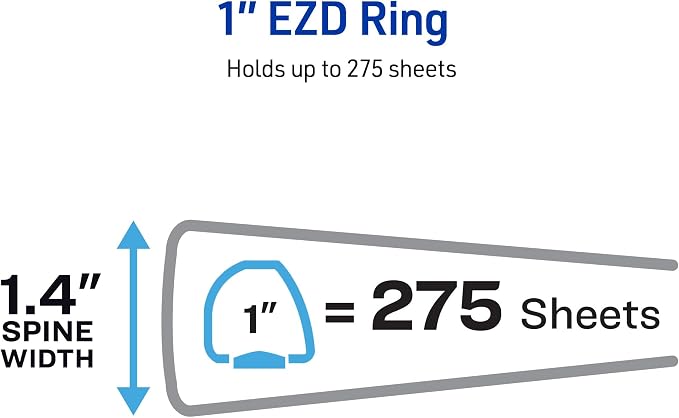 AVERY Heavy-Duty Binder 3 Ring 1 Inch White | One Touch EZD Rings | 275-Sheet Capacity | Customizable Cover | Pack of 12