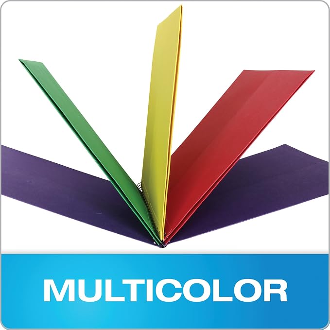 Oxford 8-Pocket Paper Folder, Letter Size, 200-Sheet Capacity, Multicolor, Red, Green, Yellow, Purple (99656), Multicilor, 8-1/2" x 11"