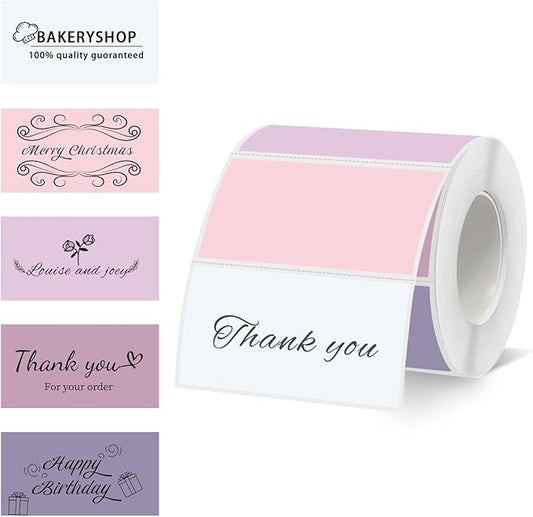 Starboling 2x1 Thermal Labels,Address Barcode Self-Adhesive Thermal Printer Stickers for Logo Design,Name/Price Tag,Address（Pink Gradient）