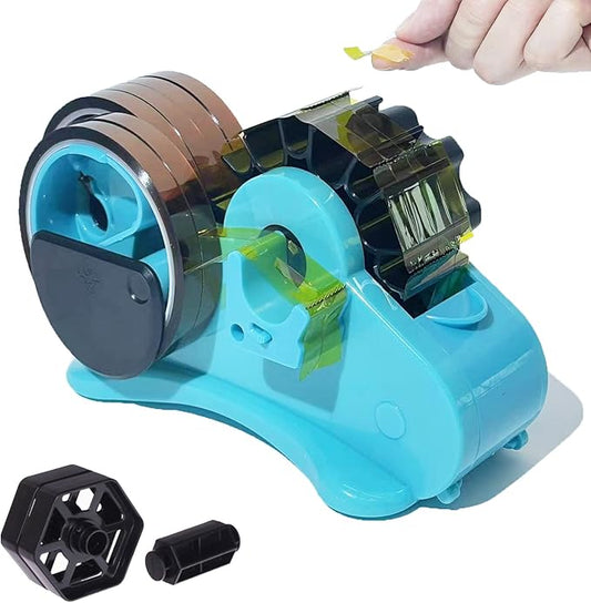 Blue Heat Tape Dispenser Sublimation - Multiple Roll Cut Heat Tape Dispenser to PreCut Heat Transfer Tape Heat Resistant Tape, Semi-Automatic Tape Dispenser 3" & 1" Core for Scotch Tapes